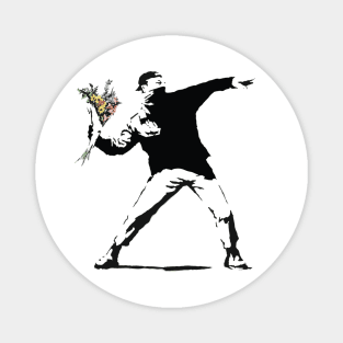 Banksy flower thrower Magnet